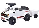 Rutscherauto JAMARA "Shelby Ford F-150 Raptor mit Anhänger", weiß, Rutschautos, KinderB:26,6cm H:32,8cm T:80,1cm, Kunststoff, Rutscherauto, mit Soundeffekten, B:26,6cm H:32,8cm T:80,1cm