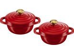 Topf-Set TEFAL "Air", rot, B:16,3cm H:8,8cm L:26,3cm Ø:11cm, Töpfe, Topf-Set, 2-tlg., 11 cm, Keramikversiegelung, Kondensationsdeckel, backofenfest