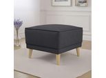 Polsterhocker OTTO HOME "Oland Skandi", dunkelgrau, B:56cm H:45cm T:58cm, 100% Polyester, Hocker, Polsterhocker, passend zur Serie Oland Skandi, Skandi-Design, Massivholzfüße