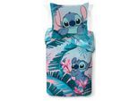 Kinderbettwäsche DISNEY "Disney Lilo & Stitch Bettbezug-Set 135x200 cm + Kissenbezug 80x80 cm", blau, B/L: 137cm x 200cm, 1 Stk., 1 Stk., Washed Cotton, B/L: 80cm x 80cm, 2 tlg., Washed Cotton, Obermaterial: 100% Baumwolle, Bettwäsche, Kinderbettwäsche, 100 % Baumwolle, maschinenwaschbar, wendbar