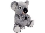 Kuscheltier HEUNEC "Misanimo, Koala Bär mit Kind, 27 cm", grau, Plüschfiguren, KinderH:27cm, Polyester, Kuscheltier, H:27cm