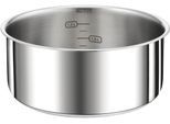 Kasserolle TEFAL "Ingenio Preference", edelstahlfarben, H:9,42cm Ø:18cm, Töpfe, Kasserolle, stapelbar, unbeschichtet, 18/10-Edelstahl, hochglanzpoliert