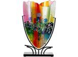 Dekovase GILDE "Bodenvase oval Manto blau; pink H. 49 cm", blau, pink, B:30cm H:49cm T:10,5cm, Glas, Vasen, Dekovase