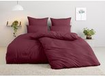 Bettwäsche OTTO HOME "Desner 100% Microfaser, extra weich, allergikerfreundlich", rot (bordeaux), B/L: 155cm x 220cm, 1 Stk., 1 Stk., Microfaser, B/L: 80cm x 80cm, 2 Stk., Microfaser, Obermaterial: 100% Polyester, Bettwäsche, Bettwäsche, Premium Qualität, uni, schnell trocknend, pflegeleicht, ab 135x200 cm