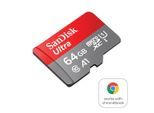 SANDISK Speicherkarte "microSDXC Ultra, + SD-Adapter für Chromebooks", grau, 64 GB, Speicherkarten, Speicherkarte