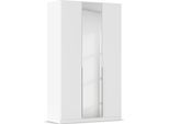 Drehtürenschrank OTTO HOME "Kleiderschrank Schrank Garderobe AGORDO mit Dekor- oder Hochglanzfront", weiß (alpinweiß), B:136cm H:229cm T:54cm, Holzwerkstoff, Schränke, Drehtürenschrank, durchdachte Innenausstattung, in 8 Breiten und 2 Höhen MADE IN GERMANY