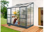 Anlehngewächshaus VITAVIA "Styx 3300", schwarz, B:255cm T:132cm, Gewächshäuser, Anlehngewächshaus