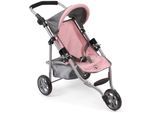 Puppenbuggy CHIC2000 "Jogging-Buggy Lola", bunt (melange grau, rosa), Puppenwagen, KinderB:33cm H:57cm T:70cm, Kunststoff, Metall, Stoff, Puppenbuggy, mit klappbarem Verdeck, B:33cm H:57cm T:70cm