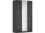 Drehtürenschrank OTTO HOME "Kleiderschrank Schrank Garderobe AGORDO mit Dekor- oder Hochglanzfront", grau (graumetallic, effektgrau hochglanz), B:136cm H:229cm T:54cm, Holzwerkstoff, Schränke, Drehtürenschrank, durchdachte Innenausstattung, in 8 Breiten und 2 Höhen MADE IN GERMANY