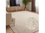 Teppich ELLE DECORATION "Rocco", beige (creme), B:160cm H:10mm L:230cm, Polypropylen, Teppiche, Teppich, Läufer, waschbar, Wohnzimmer, Esszimmer, Woll-Optik