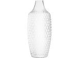 Bodenvase LEONARDO "Dekovase POESIA, Relief-Optik", transparent, H:60cm Ø:26cm, Glas, Vasen, Bodenvase, aus Glas, handgefertigt
