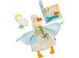 Greifspielzeug HABA "Baby-Spiel-Set Gans, 3-in-1", bunt, Greifspielzeug, Baby, Kunststoff, Polyester, Greifspielzeug