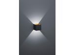 TRIO LEUCHTEN LED Wandleuchte "Louis", schwarz (schwarz matt), 1, H: 10cm, 1 Stk., Leuchten, schwarz mit up-and-down Beleuchtung, Innenseite goldfarbig, LED Wandleuchte