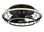 GLOBO LIGHTING Deckenleuchte "LINAY", schwarz (schwarz matt), Ø 50cm H: 18cm, 1 Stk., Leuchten, Deckenventilator, Deckenlampe, moderner Ventilator, Deckenleuchte