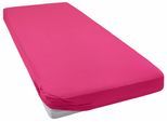 Spannbettlaken BELLANA "bellana exclusiv aus 100% Mako-Baumwolle, 150 g/m², bügelfrei", pink (fuchsia), L:200cm, Mako-Jersey, Obermaterial: 100% Baumwolle, Bettlaken, Spannbettlaken, feinste Mako-Baumwolle, Spannbetttuch für Matratzen bis 25cm Höhe