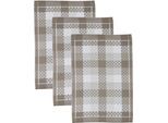 Geschirrtuch ROSS "SUPERIOR", grau (flanell, weiß, grau), B:50cm L:70cm, 100% Baumwolle, Geschirrtücher, Geschirrtuch, aus 100% Baumwolle, 50x70 cm