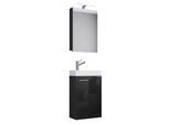 Waschtisch VCM "3-tlg Gäste WC Waschplatz Waschtisch Slito Schrank", schwarz, B:41cm T:22cm, Waschtische, Waschtisch