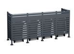 Mülltonnenbox WESTMANN "Planum", grau (anthrazit), B:90cm H:150cm T:330cm, Stahl, Aufbewahrungsboxen, Mülltonnenbox, Platz für 4 Mülltonnen je 240 L