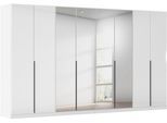 Drehtürenschrank OTTO HOME "Kleiderschrank Schrank Garderobe AGORDO mit Dekor- oder Hochglanzfront", alpinweiß, hochglanz weiß, B:360cm H:210cm T:54cm, Holzwerkstoff, Schränke, Drehtürenschrank, durchdachte Innenausstattung, in 8 Breiten und 2 Höhen MADE IN GERMANY