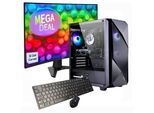 GAMEMAX PC-Komplettsystem "MegaDeal Striker 2599 AMD Ryzen 7 5700X RTX 5060 32GB DDR4 1TB SSD", Energieeffizienz: E, schwarz, Microsoft Windows 11 Home (64 Bit), 32 GB RAM 1.000 GB SSD, Computer_Komplettsysteme, Windows 11 + MSI MAG 32C6 Curved Monitor, 80cm (32"), PC-Komplettsystem