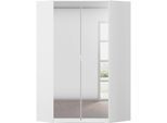 Eckkleiderschrank RAUCH "Kleiderschrank Schrank Garderobe Wäscheschrank COSTA Größe 117x104 cm", weiß (alpinweiß), B:117cm H:197cm T:104cm, Holzwerkstoff, Schränke, Eckkleiderschrank, mit Spiegel, voll ausgestattet mit viel Stauraum MADE IN GERMANY