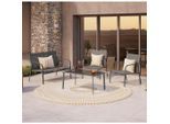 Luca Bessoni , Grau, Dunkelgrau , Metall, Glas, Textil , Gartenmöbel, Loungemöbel, Loungegarnituren