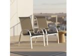 Gardenson , Schwarz, Silberfarben , Metall, Textil , Uni , 56x97x76 cm , stapelbar , Gartenmöbel, Gartensessel, Gartensessel stapelbar