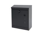 XXL Briefkasten MCW-H26, Firmenbriefkasten Postkasten, abschließbar pulverbeschichtet 52x44x25cm ~ anthrazit-schwarz