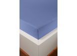 Spannbettlaken BELLANA "Melone TOPPER 100% Baumwolle, Jersey 125 g/m², bügelfrei", blau (mittelblau), L:200cm, Mako-Jersey, Obermaterial: 100% Baumwolle, Bettlaken, Spannbettlaken, reine Baumwolle, für Matratzen bis 10 cm Höhe, Spannbetttuch