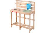 Outdoor-Spielküche HAPPY PEOPLE, beige (natur), Spielküchen, KinderB:90cm H:72cm T:32cm, Holz, Kunststoff, Outdoor-Spielküche, B:90cm H:72cm T:32cm