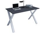 Schreibtisch VCM "Schreibtisch Bürotisch Computertisch 140x50 Lona X", schwarz (silber, anthrazit), B:140cm T:50cm, Tische, Schreibtisch