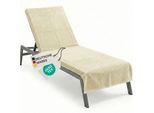 NYVI Frottee Schonbezug für Gartenliege NYVISpa 75x200 cm - Hygiene Liegestuhlauflage für Sonnenliegen Strandliegen Farbe:Beige