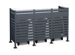 Mülltonnenbox WESTMANN "Planum", grau (anthrazit), B:90cm H:150cm T:250cm, Stahl, Aufbewahrungsboxen, Mülltonnenbox, Platz für 3 Mülltonnen je 240 L