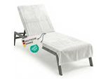 NYVI Frottee Schonbezug für Gartenliege NYVISpa 75x200 cm - Hygiene Liegestuhlauflage für Sonnenliegen Strandliegen Farbe:Weiß