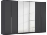 Drehtürenschrank OTTO HOME "Kleiderschrank Schrank Garderobe AGORDO mit Dekor- oder Hochglanzfront", grau (graumetallic), B:315cm H:210cm T:54cm, Holzwerkstoff, Schränke, Drehtürenschrank, durchdachte Innenausstattung, in 8 Breiten und 2 Höhen MADE IN GERMANY