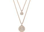 Ketten-Set SWAROVSKI "Sublima Round im Lagenlook", rosa (roségoldfarben, kristallweiß), Halsketten, Damen, Metall, L: 45, mit Swarovski Kristall