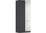 Drehtürenschrank OTTO HOME "Kleiderschrank Schrank Garderobe AGORDO mit Dekor- oder Hochglanzfront", grau (graumetallic), B:91cm H:229cm T:54cm, Holzwerkstoff, Schränke, Drehtürenschrank, durchdachte Innenausstattung, in 8 Breiten und 2 Höhen MADE IN GERMANY