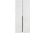 Drehtürenschrank OTTO HOME "Kleiderschrank Kleiderschränke Schrank Garderobe AGORDO mit Glasfront", weiß (alpinweiß, glas kristallweiß), B:91cm H:210cm T:54cm, Holzwerkstoff, Schränke, Drehtürenschrank, durchdachte Innenausstattung, in 8 Breiten und 2 Höhen MADE IN GERMANY