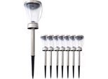 LED Solarleuchte NÄVE "Veronica", silber (silberfarben), H:39,5cm Ø:9cm, Leuchten, LED Solarleuchte