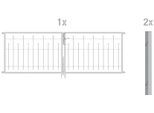 Zaundoppeltür ALBERTS "Madrid", silber (silberfarben), B:300cm H:80cm, Stahl, Tore, Zaundoppeltür, Breite: 300cm, in verschiedenen Höhen