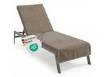 NYVI Frottee Schonbezug für Gartenliege NYVISpa 75x200 cm - Hygiene Liegestuhlauflage für Sonnenliegen Strandliegen Farbe:Taupe