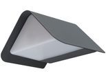 LED Wandleuchte HEITRONIC "Java", grau (anthrazit), B:24cm H:11,2cm T:17cm, Leuchten, LED Wandleuchte, Wandlampe, Außenlampe, matter Lichtaustritt nach vorne und unten