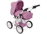 Kombi-Puppenwagen CHIC2000 "Leni", rosa (jeans pink), Puppenwagen, KinderB:37cm H:68cm T:64cm, Kunststoff, Metall, Stoff, Kombi-Puppenwagen, mit herausnehmbarer Tragetasche, B:37cm H:68cm T:64cm