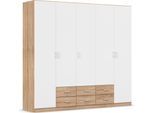 Drehtürenschrank RAUCH "Kleiderschrank Garderobe GAMMA Breiten 91/136/181/226/271/315/360 cm", weiß (eiche sonoma, alpinweiß, griffe alu), B:226cm H:210cm T:54cm, Holzwerkstoff, Schränke, Drehtürenschrank, mit Schubladen, verschiedene Griff-Varianten TOPSELLER MADE IN GERMANY