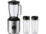 BRAUN Standmixer "PowerBlend 3 JB 3272 SI - 800W, stufenlos regulierbar, 1,5 L, Glaskrug", silber (silberfarben), H:40,6cm, Zerkleinerer, Ice-Crush & Pulsfunktion, leises Mixen, Edelstahl, spülmaschinenfest, Standmixer