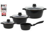 Topf-Set ELO BASIC "Black Cast", schwarz, Töpfe, Topf-Set, mit hochwertiger Antihaftversiegelung, Induktion