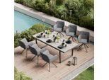 Beldano , Schwarz, Dunkelgrau , Metall, Textil , 74x69x52 cm , wetterbeständig, Sitzfläche 360° drehbar , Gartenmöbel, Gartensessel, Gartenstühle