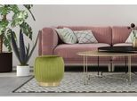 Sitzhocker KAYOOM "Hocker Lilje, Edler Touch durch goldenen Sockel,Hochwertiger Samtbezug", grün (pistachio, grün), B:43cm H:42cm T:43cm, Bezug: 100% Polyester/ Korpus: MDF, Sperrholz Gestell: Edelstahl, Hocker, Sitzhocker, samtweich, gesteppte Ziernaht, Edelstahlsockel, Hochwertiger Samtbezug