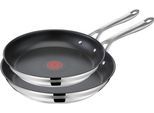 Pfannen-Set TEFAL "Jamie Oliver Cook Smart", schwarz (edelstahl, schwarz), Ø:28cm, Pfannen, Pfannen-Set, Antihaftversiegelung, Induktion, Thermo-Signal, spülmaschinenfest