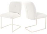 Freischwinger TOM TAILOR HOME "PEBBLE CHAIR", weiß (light pearl, off, weiß, off, weiß, slo 02 light pearl), B:48cm H:86,5cm T:62,5cm, Metall, Stoff, Stühle, Freischwinger, Esszimmerstuhl, Freischwinger, 140 kg belastbar, Rundrohrgestell